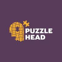 logo della testa del puzzle vettore