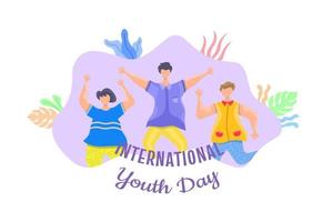 vettore di illustrazione piatta della giornata internazionale della gioventù