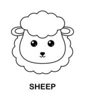 pagina da colorare con pecore per bambini vettore