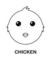 pagina da colorare con pollo per bambini vettore