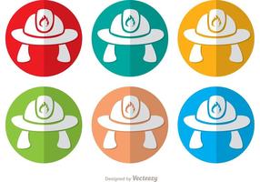 Pack di vettori colorati icona cappello vigile del fuoco