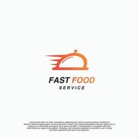 fast food logo design su sfondo isolato, modello di icona simbolo di consegna cibo logo concetto vettore