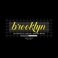 t-shirt e abbigliamento streetwear in denim brooklyn nyc vettore