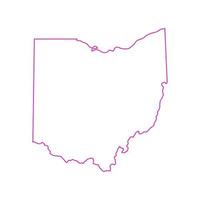 mappa dell'ohio su sfondo bianco vettore