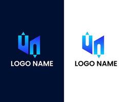 lettera u con modello di progettazione logo uomo vettore