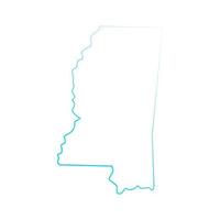 Mississippi mappa su sfondo bianco vettore