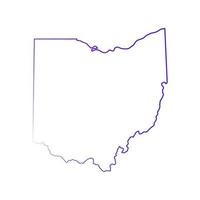 mappa dell'ohio su sfondo bianco vettore