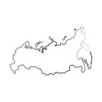 mappa della russia su sfondo bianco vettore