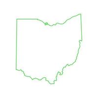 mappa dell'ohio su sfondo bianco vettore