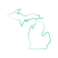 Mappa del Michigan su sfondo bianco vettore