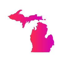 Mappa del Michigan su sfondo bianco vettore