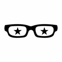 stella occhiali icona stile bianco e nero vettore