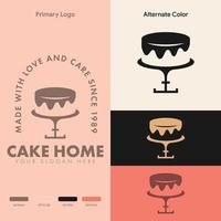 design minimalista semplice del logo della panetteria della torta vettore