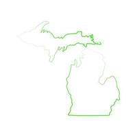 Mappa del Michigan su sfondo bianco vettore