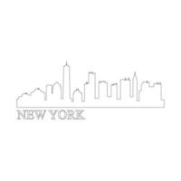 skyline di new york su sfondo bianco vettore