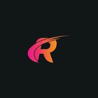 file vettoriale gratuito del modello di concetto di design del logo delle ali della lettera r