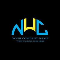 nuc lettera logo design creativo con grafica vettoriale