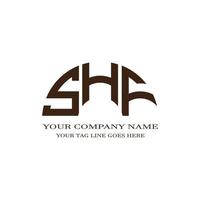 shf lettera logo design creativo con grafica vettoriale