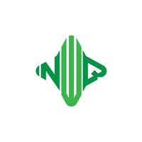 nwq lettera logo design creativo con grafica vettoriale