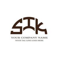 sik lettera logo design creativo con grafica vettoriale