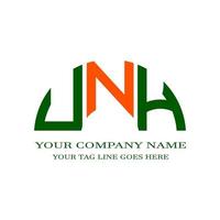 unh lettera logo design creativo con grafica vettoriale