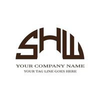 shw lettera logo design creativo con grafica vettoriale