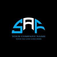 saf lettera logo design creativo con grafica vettoriale