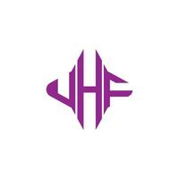uhf lettera logo design creativo con grafica vettoriale