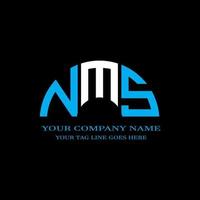 nms lettera logo design creativo con grafica vettoriale