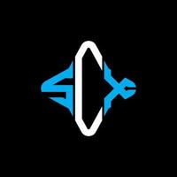 scx lettera logo design creativo con grafica vettoriale