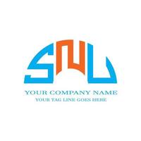 snu lettera logo design creativo con grafica vettoriale