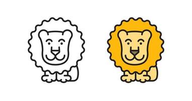 icona del leone del fumetto in stile piatto moderno. semplice illustrazione vettoriale. vettore