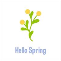 giardinaggio e primavera set elementi disegnati a mano - ramo fiorito. per biglietto di auguri, invito a una festa, poster, etichetta, kit di adesivi. illustrazione vettoriale
