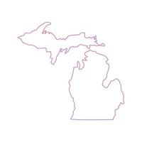 Mappa del Michigan su sfondo bianco vettore