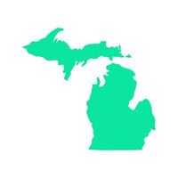 Mappa del Michigan su sfondo bianco vettore