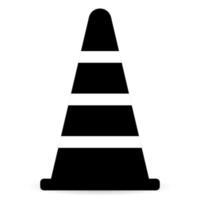 icona del cono di traffico isolato su uno sfondo bianco. vettore
