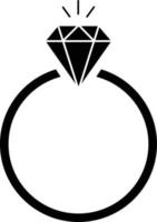icona dell'anello di diamante isolare su sfondo bianco. vettore