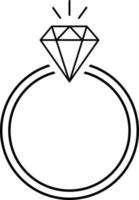 icona dell'anello di diamante isolare su sfondo bianco. vettore
