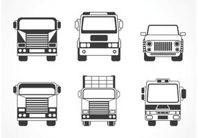 Vector gratuito camion e auto silhouette