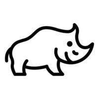 grande icona di rinoceronte, stile contorno vettore