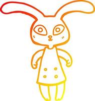 caldo gradiente di disegno simpatico cartone animato coniglio vettore