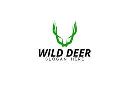lettera iniziale w logo di cervo selvatico vettore