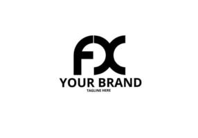 logo della lettera iniziale fx xf xf vettore