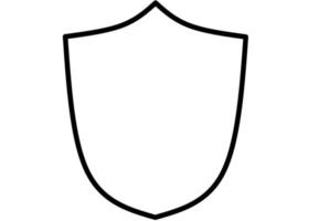 contorno icona scudo vuoto isolato su sfondo bianco vettore