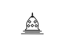 borobudur stupa tempio icona vettore