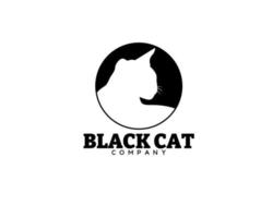 logo del gatto del cerchio della siluetta vettore