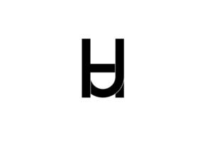 hu uh uh logo della lettera iniziale isolato su sfondo bianco vettore