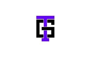 logo della lettera iniziale gt tg gt vettore