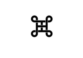 hh h logo della lettera iniziale isolato su sfondo bianco vettore