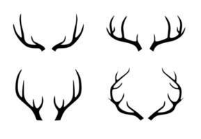 silhouette di icona di corno di cervo isolata su sfondo bianco vettore